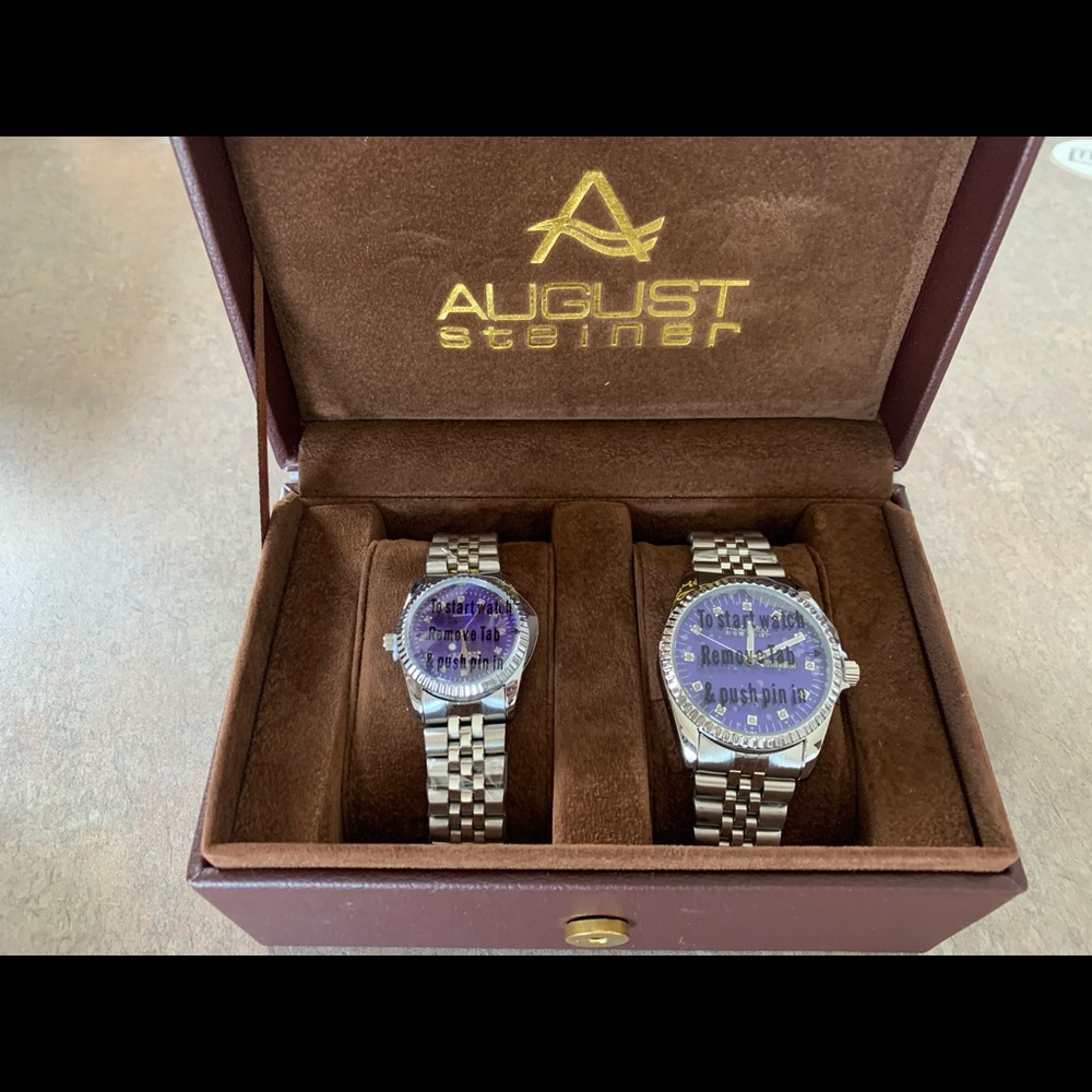 August Steiner his and hers watch gift set